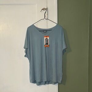 32 Degrees Cool Women's Soft Luxe Short Sleeve V-Neck Top, XXL Blue